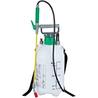 Relaxdays Fumigadora Pulverizador 5 litros- A presión- Rociador Jardín- Manguera y Lanza- 3 Bar- 44cm- Plástico- Blanco